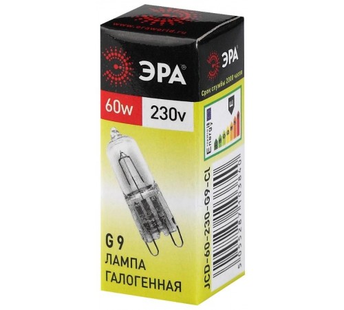 Лампа галогенная прозрачная 60Вт 220В G9 JCD  C0027370  ЭРА