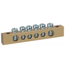 Шина  NO-122-20 PEN земля-ноль 8х12мм 6/2 латунная крепеж по краям   Б0047235  ЭРА