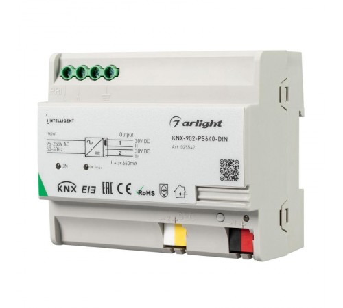 Блок питания шины KNX-902-PS640-DIN (230V, 640mA) INTELLIGENT ARLIGHT   025542  Arlight
