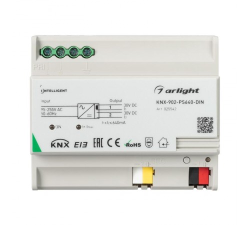 Блок питания шины KNX-902-PS640-DIN (230V, 640mA) INTELLIGENT ARLIGHT   025542  Arlight