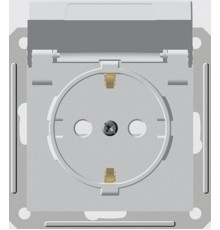 W59 Aqua Белый Розетка с заземлением с крышкой с защитными шторками IP44  RS16-152B-1-86  SE