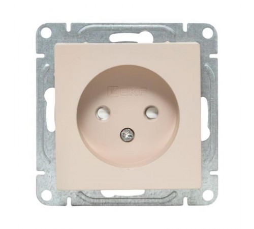 Механизм розетки, 16А, без заземления, со шторками, кремовый Эпика  UP1-SOI-101 EKF