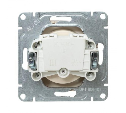 Механизм розетки, 16А, без заземления, со шторками, кремовый Эпика  UP1-SOI-101 EKF