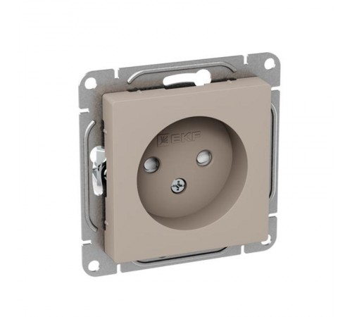 Механизм розетки, 16А, без заземления, со шторками, кремовый Эпика  UP1-SOI-101 EKF