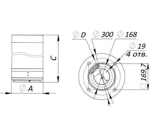 Осветительный комплекс COLOSS LED 50W RW 830 RAL9005 POLE 4M (без ЗДФ)  4798000030  Световые Технологии