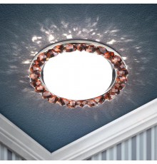 Светильник точечный встраиваемый под лампу DK82 13Вт GX53 хром/коричневый  Б0020572  ЭРА