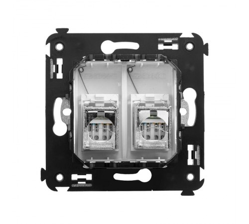 Розетка RJ-45 в стену, кат.6 двойная экранированная, Avanti, "Белое облако"  4400394  DKC