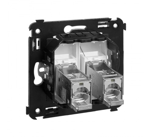 Розетка RJ-45 в стену, кат.6 двойная экранированная, Avanti, "Белое облако"  4400394  DKC