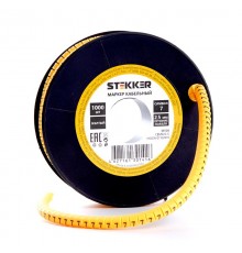 Кабель-маркер "7" для провода сеч.1,5мм , желтый (1000шт в упак)  39137  STEKKER