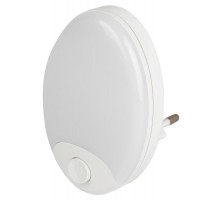 Ночник - светильник светодиодный NN-623-SW-W в розетку с выключателем белый  Б0057213  ЭРА