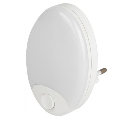 Ночник - светильник светодиодный NN-623-SW-W в розетку с выключателем белый  Б0057213  ЭРА