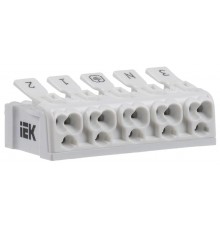 Клемма пружинная соединительная КСП5-3L+N+PE  UKZ-B06-5P-F0-E0-10  IEK