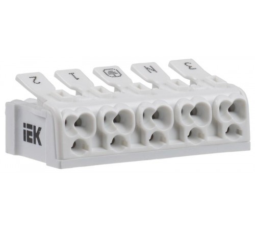 Клемма пружинная соединительная КСП5-3L+N+PE  UKZ-B06-5P-F0-E0-10  IEK