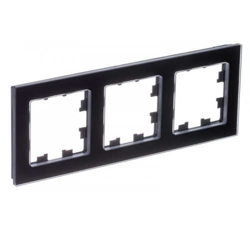 AtlasDesign Nature Черный Рамка 3-ая, натуральное стекло  ATN361003  SE