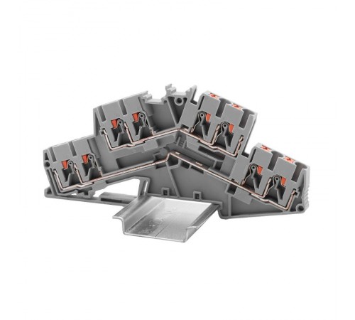 Клемма двухуровневая, зажим push-in, 8 точек подключения, 2.5 кв.мм, серая  VPRTT-2.5S-QT  DKC