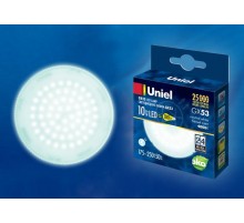 Лампа светодиодная LED-GX53-10W/NW/GX53/FR PLZ01WH LED, матовая. 4000K  UL-00003721  Uniel
