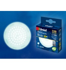 Лампа светодиодная LED-GX53-10W/NW/GX53/FR PLZ01WH LED, матовая. 4000K  UL-00003721  Uniel