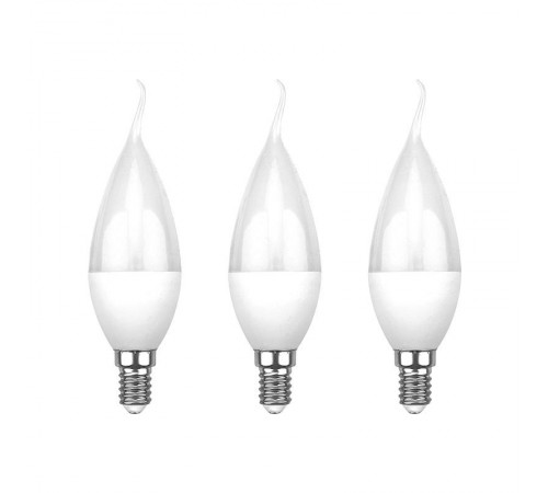 Лампа светодиодная Свеча на ветру (CW) 7.5 Вт E14 713 Лм 2700 K теплый свет (3 шт./уп.)  604-045-3  Rexant