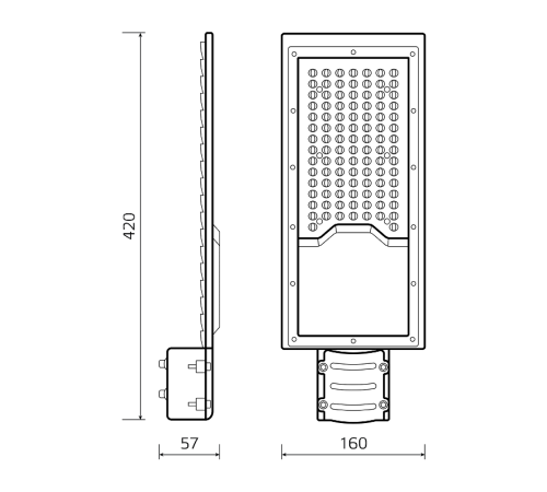 Светильник светодиодный консольный LED Avenue IP65 420*160*57 80W 8000lm 4000K 190-250V КСС "Ш" 1/10  629534280  Gauss