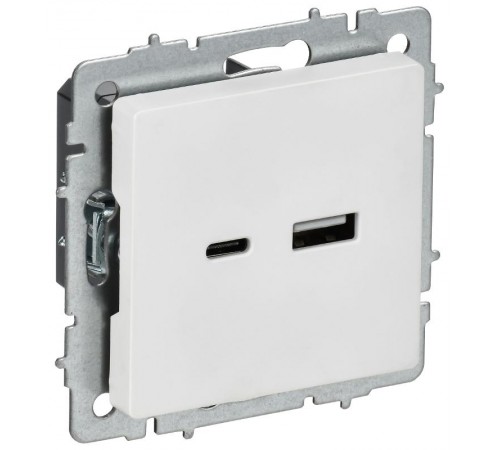 BRITE Розетка USB A+C 18Вт РЮ11-1-БрАБ арктический белый   BR-U22-018-K91  IEK