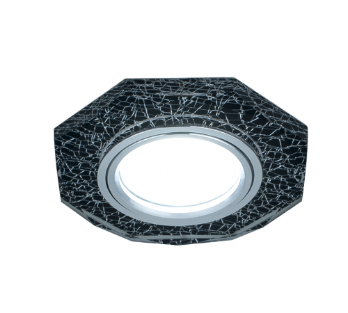 Светильник точечный встраиваемый Backlight BL070 Круг гран. Черный/Серебро/Хром, Gu5.3, LED 4100K  BL070  Gauss
