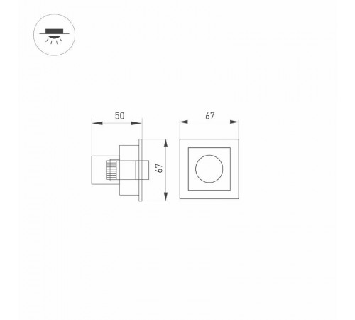 Светильник MS-ORIENT-BUILT-TURN-TC-S67x67-3W Day4000 (WH-BK, 30 deg, 230V) (Arlight, IP20 Металл, 5 лет)  032220  Arlight