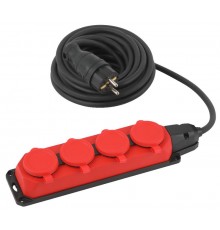 Удлинитель силовой UK-4e-3x1,5-5m-IP44(KG) с заземлением 4 розетки каучук 5м КГ 3х1,5мм2 IP44  Б0057585  ЭРА