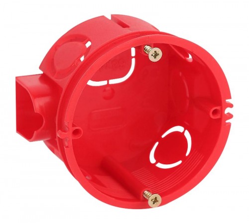 Коробка установочная усиленная КУТС 68х42мм для твердых стен саморез., стыковочные узлы красная IP20  Б0051809  ЭРА