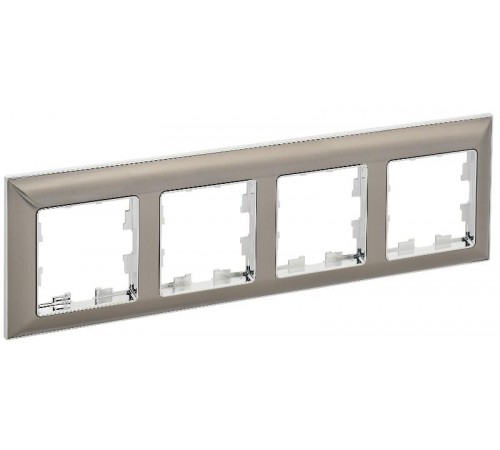 BRITE Рамка 4-ая РУ-4-Бр хром/никель  BR-M42-12-4-K23  IEK