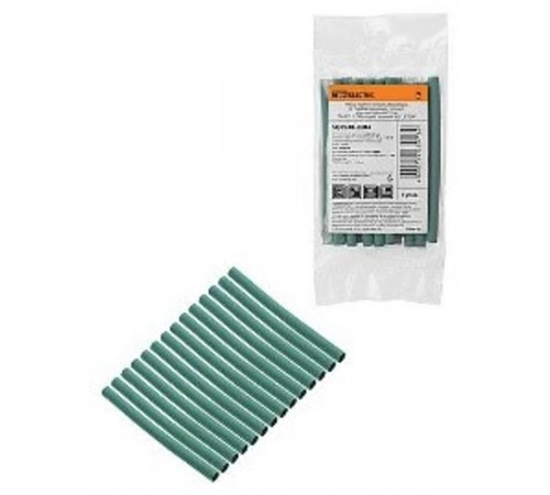 Набор трубок термоусаживаемых, не поддерживающих горение, клеевых, длиной 10 см ТТкНГ(3:1) "Моноцвет, зелёный 4,8/1,5 "  SQ0548-2604  TDM