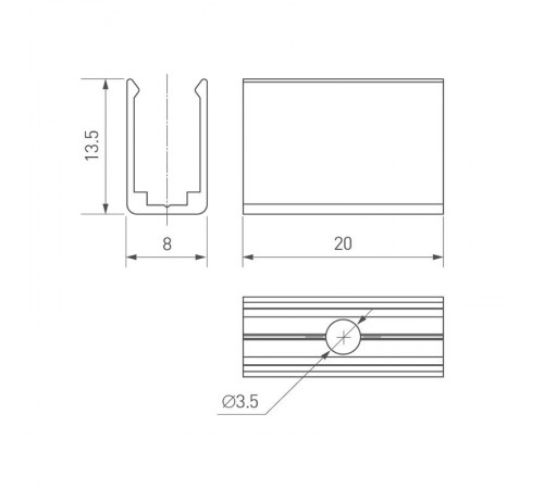 Держатель ARL-MOONLIGHT-1206-CLIP CLEAR (arlight, Пластик)  029825  Arlight