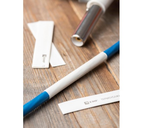 Термоусаживаемая трубка ТУТ нг 12/6 белая EKF PROxima  tut-12-w  EKF