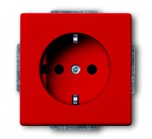 Розетка SCHUKO 16А 250В, со шторками, серия solo/future, цвет красный  2CKA002013A5464  ABB