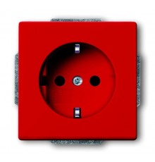 Розетка SCHUKO 16А 250В, со шторками, серия solo/future, цвет красный  2CKA002013A5464  ABB