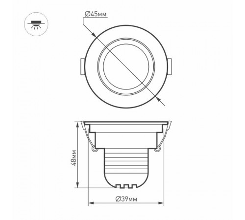 Светодиодный светильник LTM-R45WH 3W Warm White 30deg  015398  Arlight