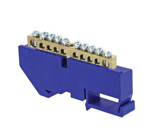 Шина "0" N 63.10 изолятор на DIN-рейку (латунь) EKF PROxima  sn0-63-10-d  EKF