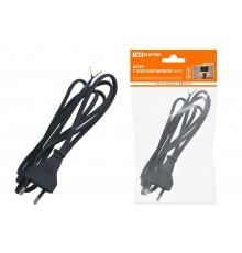 Шнур с плоской вилкой ШУ02 ШВВП 2х0,75мм2 1,7 м. черный  SQ1305-0012  TDM