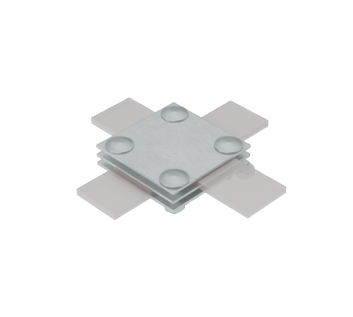 Соединитель крестообразный для полосы до 30 мм с 3 пластинами CU  3XS-B30 CU  КМ-профиль