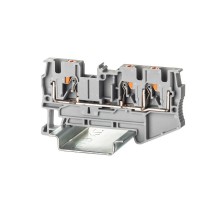 Клемма проходная, зажим push-in, 3 точки подключения, 4 кв.мм, серая  VPR-4-TWIN-GY  DKC