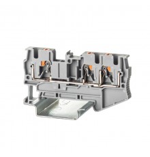 Клемма проходная, зажим push-in, 3 точки подключения, 4 кв.мм, серая  VPR-4-TWIN-GY  DKC