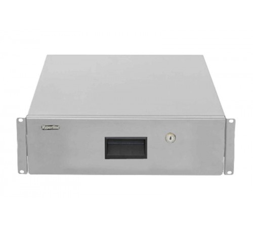 Hyperline TDR3-3U-460-RAL7035 Полка (ящик) для документов с замком, 3U, 133х483х460мм (ВхШхГ)  495789  Hyperline