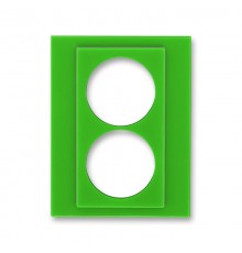 ABB Levit Зелёный / дымчатый чёрный Сменная панель на розетку с з/к двойную Зелёный  ND5513H-A2223 67  2CHH132223A8067  ABB