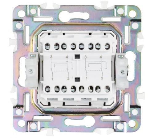SKANDY Выключатель 2-клавишный перекрестный 10А SK-V06N никель  SK-V23-0-10-K50  IEK