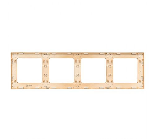 Стокгольм Рамка 4-местная белая с линией цвета шампань PROxima  EAM-G-303-20  EKF