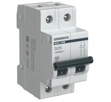 Выключатель автоматический  двухполюсный ВА47-29М 2P 25А 4,5кА D MVA21-2-025-D-G GENERICA