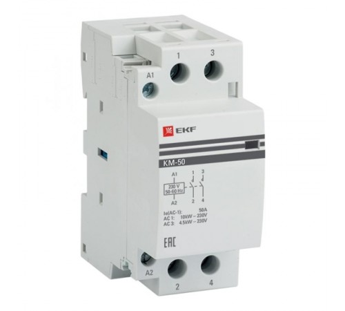 Контактор модульный КМ 50А 2NО (2 мод.) EKF PROxima  km-2-50-20  EKF