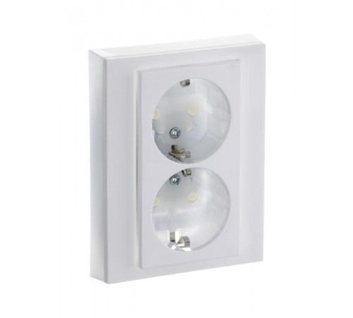 ABB Levit Белый / ледяной Розетка 2-ая с з/к со шторками 16А  5522H-C03457 01W  2CHH223457C6001  ABB