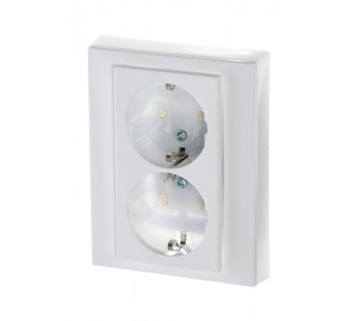 ABB Levit Белый / ледяной Розетка 2-ая с з/к со шторками 16А  5522H-C03457 01W  2CHH223457C6001  ABB