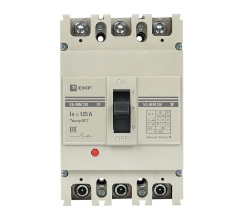 Выключатель автоматический ВА-99М 250/125А 3P 35кА EKF Basic  mccb99-250-125m  EKF