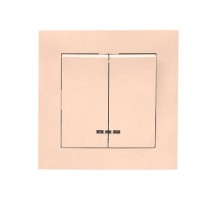 Валенсия выключатель 2-кл. 10А кремовый с индикатором EKF PROxima   EWV10-123-20   EKF